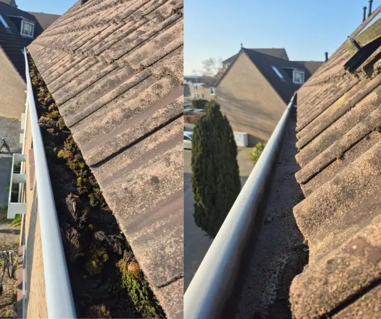 dakgoot schoon, vuil , goot,